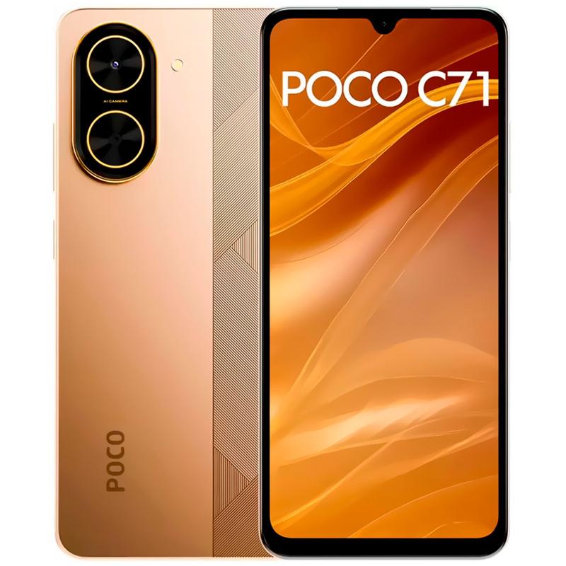 Smartphone Xiaomi Poco C71 128GB Dourado 4GB RAM Tela 6.88